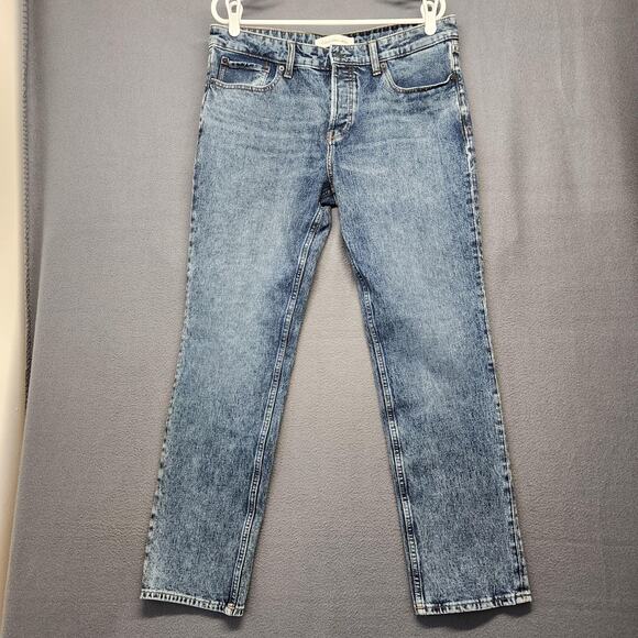 Calvin Klein Jeans Mens 34x29 Blue Slim Straight Button Fly Denim Pant Tag 34x30 - Picture 1 of 13